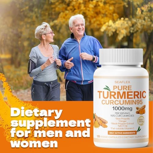 Turmeric Curcumin 95 1000mg - 95% Turmeric Complex Supplement with Bee Propolis (120 Capsules)