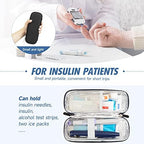 YOUSHARES Insulin Cooler Travel Case, Small EVA Diabetic Insulated Organizer Portable Cooling Bag for Medication Cooling Insulation, Epi Pen Carrying Bag with 2 Ice Pack (Black)