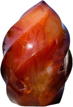 KatLin Natural Stone Natural Red Agate Flame Spiral Quartz Crystal Mineral Specimen Reiki Home Office Decoration Gift(610-700g)