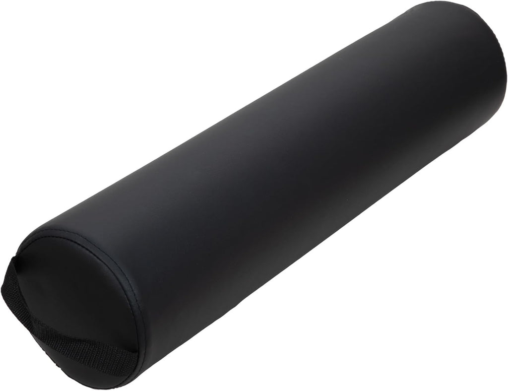 ForPro Full Round Bolster Pillow, Black, Oil and Stain-Resistant, for Massage and Yoga, 6” R x 26” L