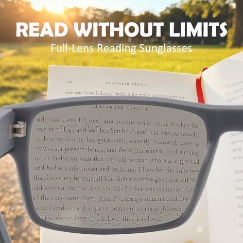 2 Pack Excellent Unbreakable Reader Sunglasses for Men with UV400 Protection Outdoors, TR90 Thick Frame Tinted Reading Glasses Anti UV/Eye Strain Sun Readers No-Line Dark Lens & 1.5x - Not Bifocals
