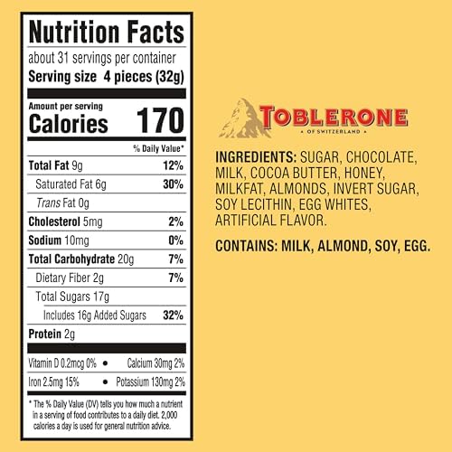 TOBLERONE Tiny Assorted Chocolate Bars Variety Pack (Milk & Dark), Bulk Chocolate, 1 Gift Bag (125 Pieces)
