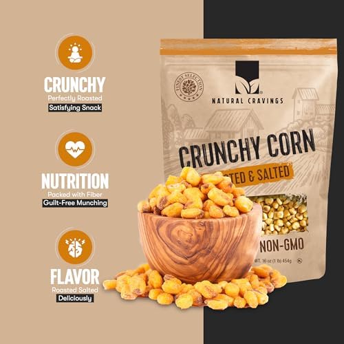 Natural Craving Toastad Corn Nuts, Roasted & Salted Original Flavor, Non-GMO (All Natural Ingredients) Guilt-Free snacking Toasted Corn Kernels in Reseable Bag - Crunchy Snack (Corn Nuts x2)