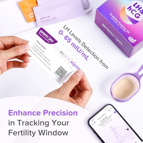 Premom Quantitative Ovulation Predictor Kit：40 Ovulation Tests + 10 Pregnancy Tests - Advanced Ovulation Test Strips Combo 40LH+10HCG Test