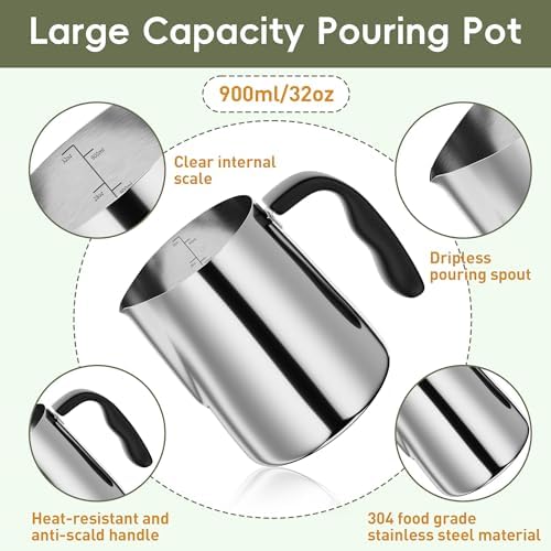 CasaCulina 2025 New Candle Making Kit with Hot Plate, Candle Making Supplies with Wax Melting Pot, Stirring Spoon, Anti-Scalding Pad, Candle Wicks, Wooden Wick Holders, Candle Making Pouring Pot