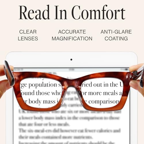 CCVOO 0.75 Oprah Style Reading Glasses for Women, Stylish Eyeglasses, Blue Light Readers for Women, Cheaters