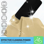 HOMERHYME Microfiber Cleaning Cloth - 6 Pack Glasses Cleaning Cloth, 16" x 14" Window Cleaning Rags, Streak Free Lint Free Polishing Cloths Wipes for Eye Glass, Stainless Steel, Windshield, Beige