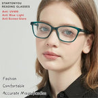 Reading Glasses for Women, 3-Pack Blue Light Computer Eyeglasses, Cat-Eye Fashion Full Frame with Spring Hinge Ladies Readers +1.5diopter