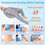 Medical Mannequin for Training – Nursing Manikin Full Body Trauma Patient Care Manikin Simulator with CPR, Catheterization & Wound Care Practice for Nursing Students & Medical Schools