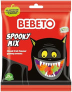 Bebeto Spooky Mix Trick or Treat Box - Individually Wrapped Fun Size Halloween Fruit Snacks - Variety Pack Assorted Candy Mix - Halloween Themed Gummy Candy by Kervan - Vegan - 45 Pouches (23.8 oz)