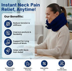 Inflatable Neck Traction Device - Cervical Traction Device & Adjustable Neck Stretcher & Support Brace, Cervical Pillow for Pain Relief, Neck Decompression Pillow Home Use - Blue