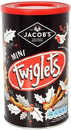 Jacob's Mini Twiglets 200g, Knobbly shape, zingy taste, crunchy, savoury, whole wheat sticks, Mini Twiglets High in fibre wholegrain, Pack of 2