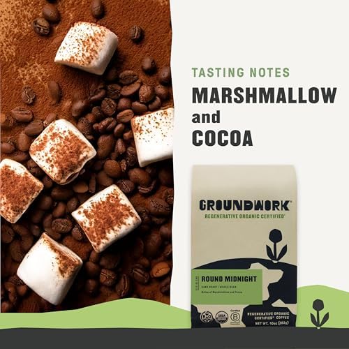 GROUNDWORK COFFEE CO Organic Regenerative Round Midnight Whole Bean Coffee, 10 OZ