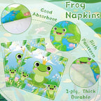 100 Pcs Frog Napkins Paper，Exquisite Frog Patterned Napkins for Home Kitchen Frog Birthday Party Decoration (Frog)