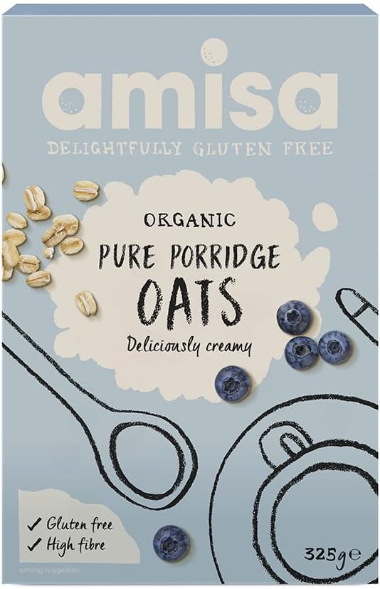 Amisa Organic Gluten Free Pure Porridge Oats 325g - Pack of 6