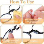 50 Piece Eyeglasses Retainers Sets Anti Slip Silicone Eyeglass Nose Pads Round Ear Gripper Holders Silicone Ear Hooks Glasses Temple Tips Sleeve for Eye Glasses Sunglasses(White, Black)