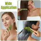 Geiserailie 2 Pcs Jade Combs Esthetician Supplies Massage Stone Hair Gua Sha Scraping Scalp Comb Facial Massage Tool Handheld Head Tools Head Caring Therapy Mother's Day for Women(Plain Style)