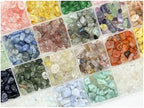 Yephac Gemstone Chips Beads DIY Jewelry Making, Healing Crystals Polishing Crushed Irregular Shaped Beads with Box(24 Colors-1)