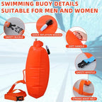 3 Pcs Swim Buoy for Open Water Outdoor Swim Kit with Anti Fog Swimming Goggles and Cap for Beginners Be Bright to Be Seen Safer While Swimming Outdoors