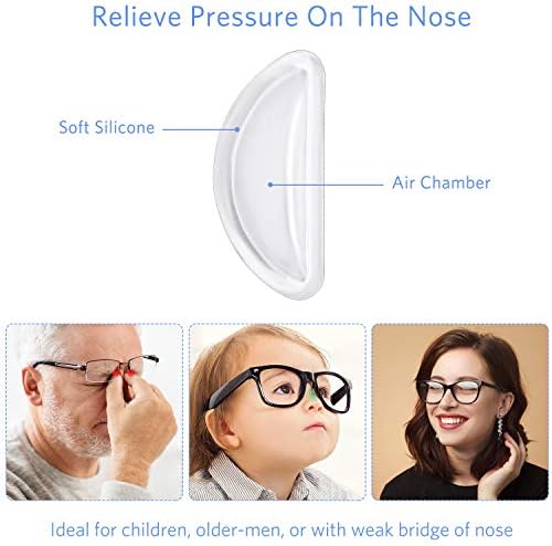 Frienda 24 Pairs Silicone Adhesive Eyeglass Nose Pads Anti-slip Nose Bridge Pads 3. 5 Mm/ 0. 4 Inch for Eyeglasses Sunglasses