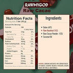 RAWMYGOD Fruit and Nut Bars, Gluten Free, Vegan, No Added Sugar (16 bars, Raw Cacao)