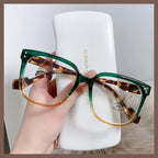 Fashion Oversized Square Computer Readers Eyeglasses Anti Eye Strain Reading Glasses Anti Blue Light Flat Light Mirror
