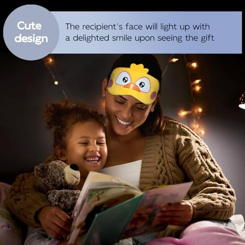 Cute Sleep Masks Cartoon Animal Eye Mask Plush Sleeping Mask & Travel Blindfold - Funny Novelty Eye Shade for Women Men (Chick)