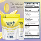 Wake Up Water Energy Drink Mix, Sugar Free Clean Energy Powder with Electrolytes & B Vitamins, Natural Caffeine for Focus & Hydration (15 Pack) - Lemon
