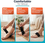 Foot Arch Support Braces for Women Men–Adjustable Compression Arch Support Bands with Gel Pad for Flat Feet, Heel Pain, High & Fallen Arches–Without Strap Anti-Slip Strips–(Pair-Black)