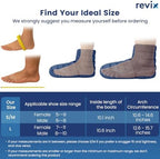 REVIX Microwavable Booties for Cold Feet Moist Heat Therapy, Heated Slippers Women & Men for Soothing Cold Foot, Microwavable Foot Warmers, Non-Slip Sole & Adjustable Fit, Navy S