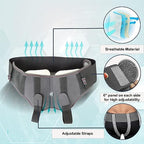 Wonder Care- Grey Inguinal Hernia Support Truss brace for Single/Double Inguinal or Sports Hernia with Two Removable Compression Pads & Adjustable Groin Straps Surgery & injury Recovery belt- Large