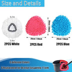 6 Pack Spin Mop Head Replacements Compatible with OCedar Easywring 1 Tank,4 Chenille Duster Mops Pad Refill Compatible with Oceda,Includes 2 PCS Microfiber Mops,White Red Blue,Machine Washable