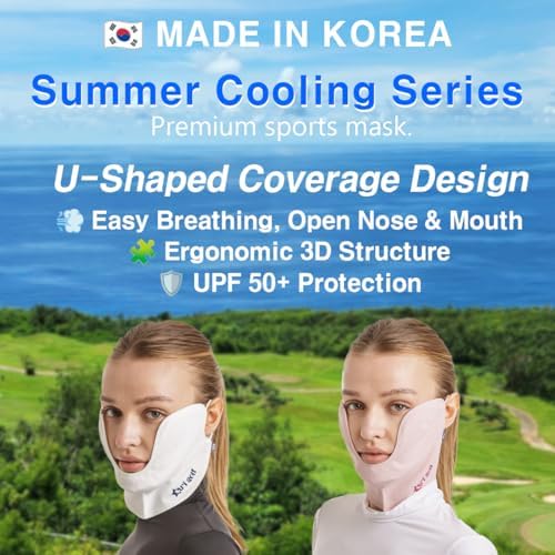 Korea (Type U) Women's UV Sun Protection Half Face Mask – Golf, Walking & Outdoor Activities