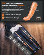 Sequential Air Compression Recovery System : Professional Full Leg Compression Boots for Circulation and Pain Relief - Sequential Device for Muscle Relaxation