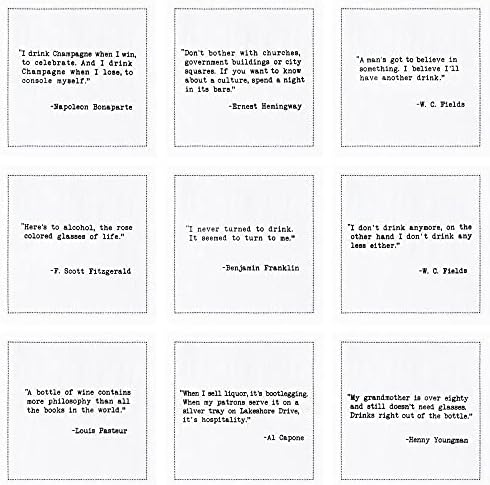 Five Star Funny Literary Bar Quotes | White Cotton Cocktail Napkins | 50 Luxury Disposable Beverage Napkins with Witty Bar Quotes | Drink Napkins for Parties, Bars, Weddings & Game Nights