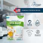 Hemorrhoid Care Postpartum Care Bartholin Cyst Relief - FIVONA Sitz Bath Salt Natural Epsom Blend with Essential Oils Soak - 14.1 oz