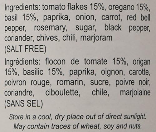 The Gourmet Collection Spice & Seasoning Blend Oregano Basil & Tomato Spice Blend Greek, Mediterranean, Italian Herb Seasoning Salt Free 156 Servings.