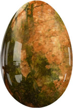 Undrilled Yoni Egg Natural Stone 30X20mm Jade Eggs Kegel Exercise Feminine Care Crystal Massage Ball,Unakite Eggs