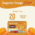 Celestial Seasonings Tangerine Orange Zinger Herbal Tea, Caffeine Free, 20 Tea Bags Box (Pack of 6)