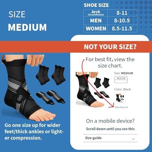 PAPLUS 2 Pairs Ankle Brace for Men & Women Plantar Fasciitis Relief- Adjustable Ankle Support for Foot Pain, Achilles Tendonitis Brace - with Removable Strap for Swelling Black