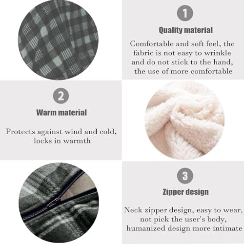 Wheelchair Warmer Blanket, Semi Wrapped Wheelchair Warmer Blanket Adults with Hat, Suitable for Most Adults,Black