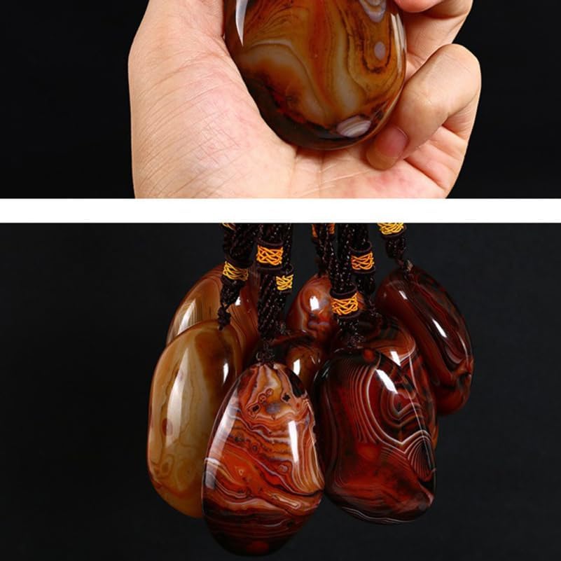COLLBATH Natural Sardonyx Agate Stones Big Tumbled Healing Crystals for Crafts Meditation Home Decor Positive Energy and Chakra Balancing
