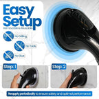 Safe-er-Grip Changing Lifestyles Suction Cup Shower Grab Bar 16 Inch Safety Assist Handle for Bathtub and Shower No Drill Portable Balance Support Non Slip Grip Black