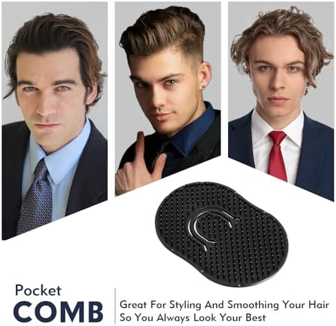 12Pcs Pocket Combs for Men, Soft Portable Hand Comb, Shampoo Scalp Beard Combs Massage Pocket Comb for Men