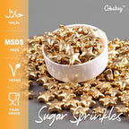 Cobakey Gold Star Sprinkles for Cake Decorations Bright Sugar Sprinkles for Cupcake Toppers Wedding Party Valentines Halloween Christmas Supplies100g/ 3.52oz