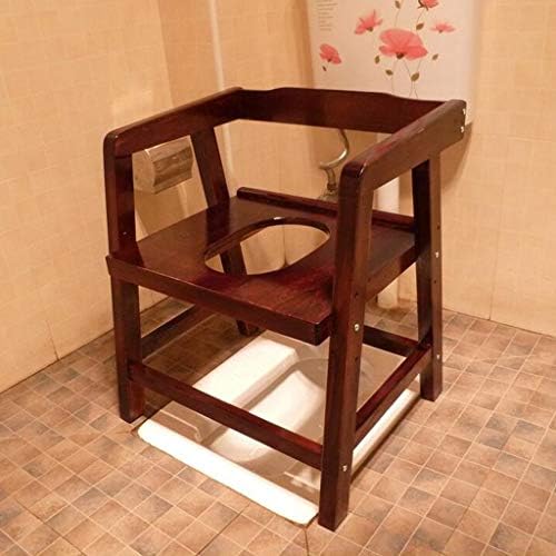 Comfortable Bedside Commode Seat Shower Bench Extra Wide Bath Toilet Chair Solid Wood Frame for Pregnant Elderly Disabled, Wipe Clean Easy