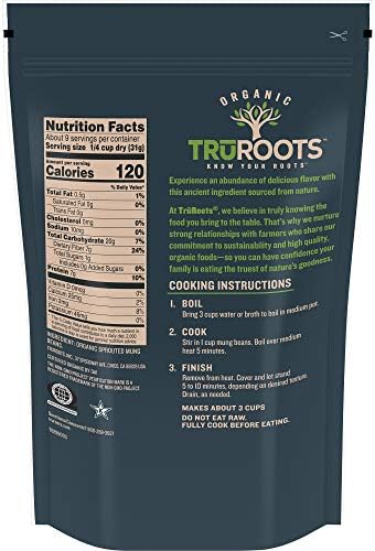 TruRoots Organic Sprouted Mung Beans, Certified USDA Organic, Non-GMO Project Verified, 10 Ounces (Pack of 6)