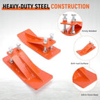 2Pcs Tractor Bucket Protector,Bucket Edge Anti-Skid Device,Double Hexagon Lock Nuts and Bolts,for Snow Leaves Removal Spreading Gravel,Orange