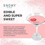 Snowy River Cocktail Toppers - Kiss - Edible Fondant Toppers for Cocktails, Milkshakes, Cakes & Ice Cream - Easy to Use - 6 Pack