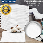 Nabob Wipers New Lint Free Cloth (15 Pack) - 100% Cotton Cleaning Rags Exact Cut - Premium White Rags for Cleaning House - White Rags for Dusting, Staining, Polishing, Painting 18"x18"